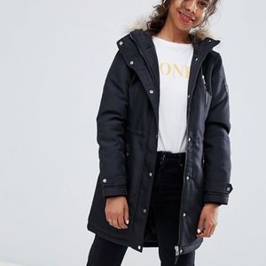 Vero Moda Petite Faux Fur Hooded Parka